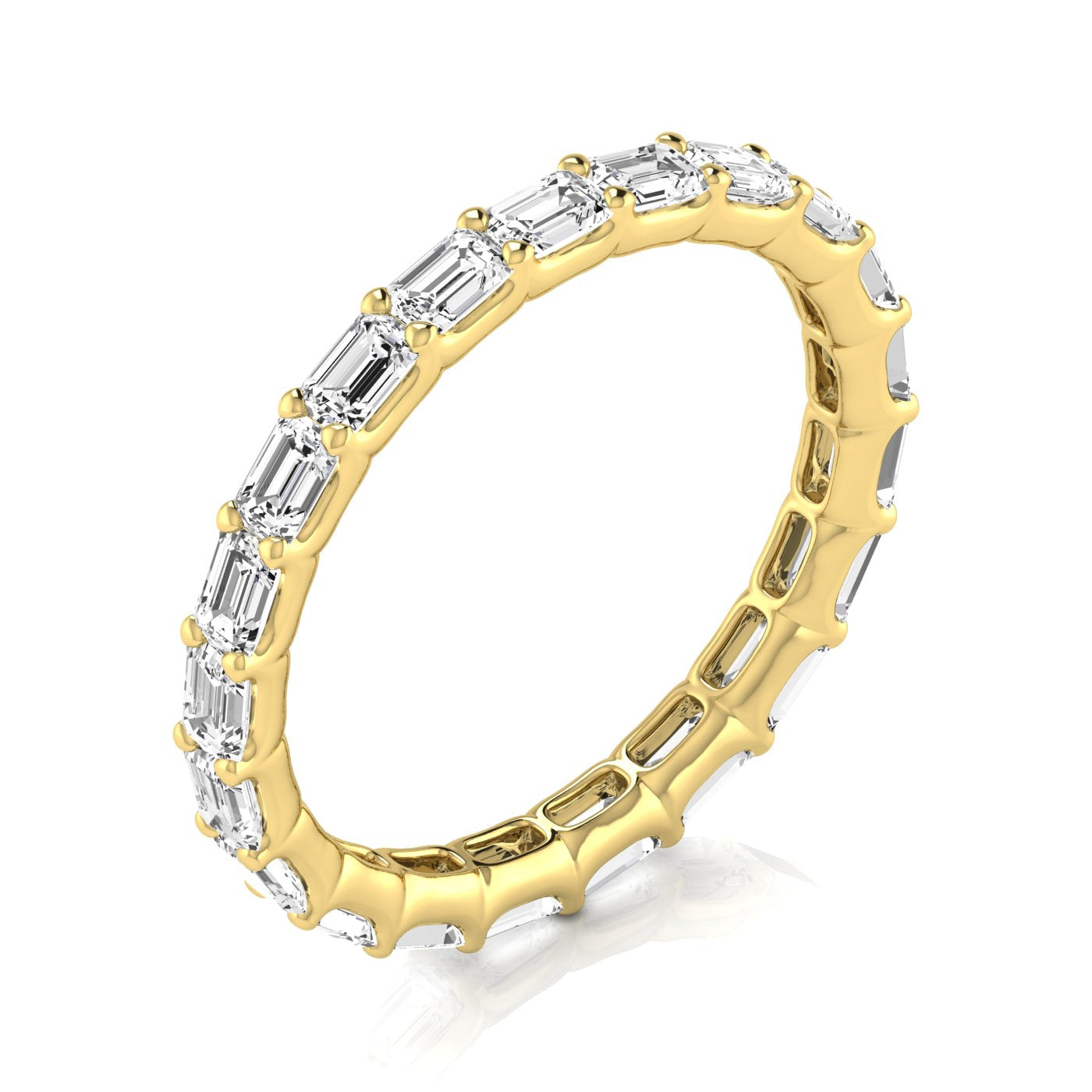 Eternity Bnd Eme - east-west-yellow gold