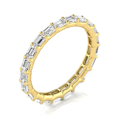 Eternity Bnd Eme - east-west-yellow gold