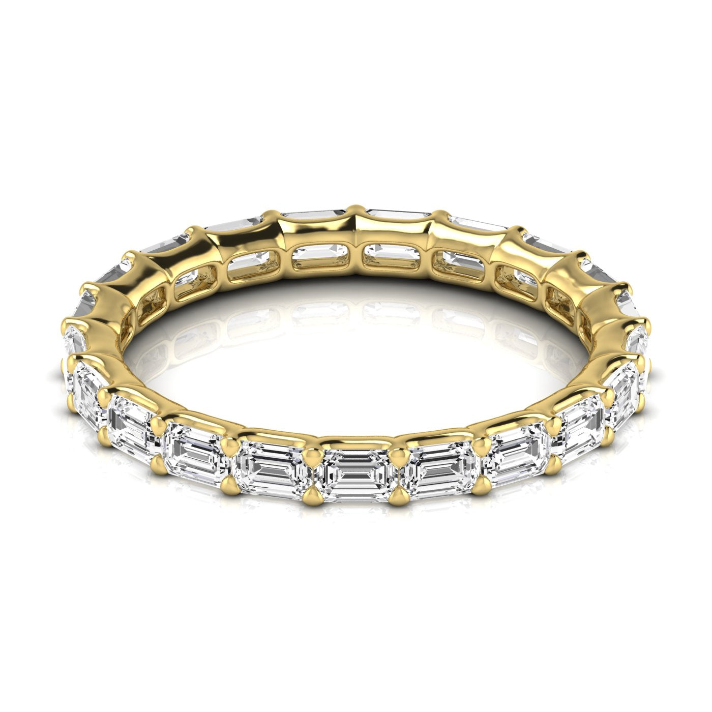 Eternity Bnd Eme - east-west-yellow gold