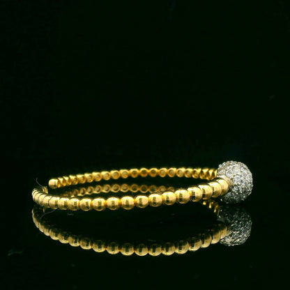 2.17CTW Round Brilliant Cut Elegant Gold Beaded Bracelet