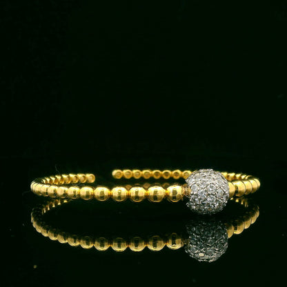 2.17CTW Round Brilliant Cut Elegant Gold Beaded Bracelet