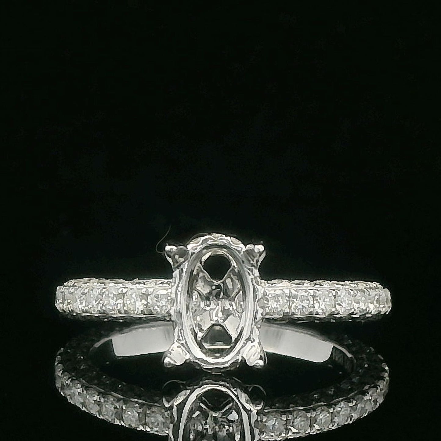 1.22CTW Elegant Oval Diamond Ring Setting