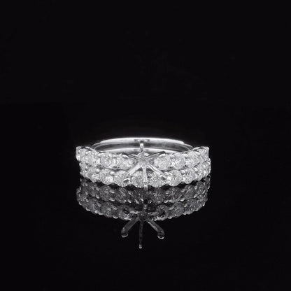 1.62CTW Elegant Diamond Ring Setting - For Round Cut Diamonds