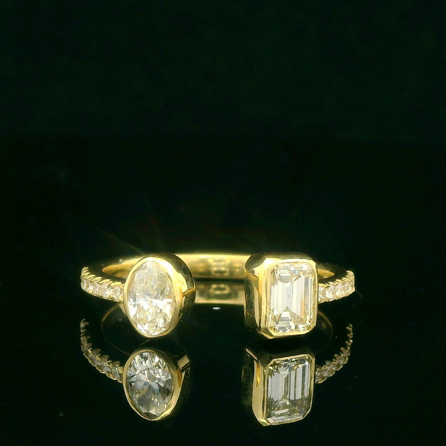 0.82CTW Open Elegant Gold Diamond Ring