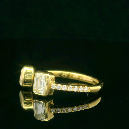 0.82CTW Open Elegant Gold Diamond Ring