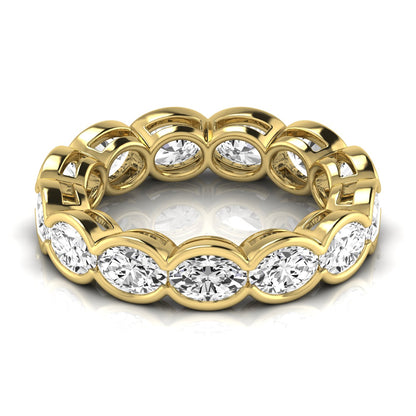eternity band oval - east west half-bezel - yellow gold