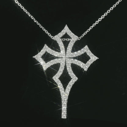 2.60CTW Round Brilliant Cut Elegant Diamond Cross Pendant