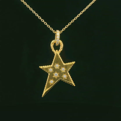 0.16CTW Elegant Star Pendant Necklace