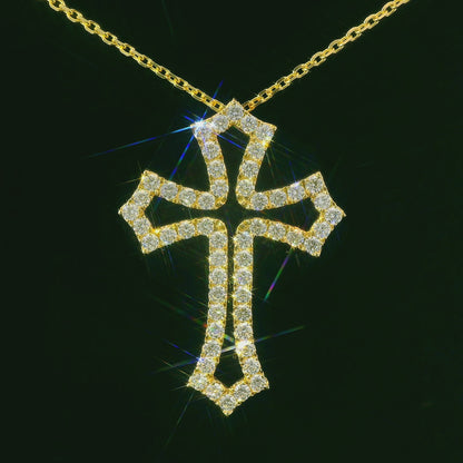 2.02CTW Round Brilliant Cut Elegant Diamond Cross Pendant