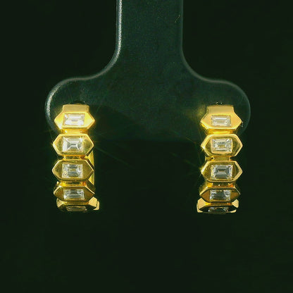 0.62CTW Elegant Gold Earrings with Diamonds