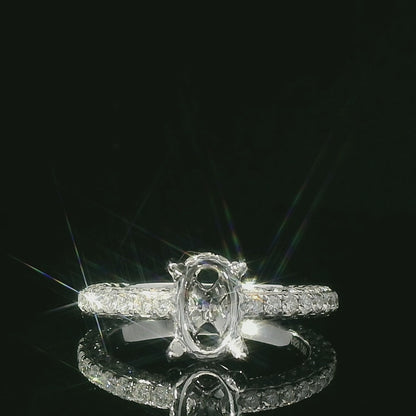 1.22CTW Elegant Oval Diamond Ring Setting