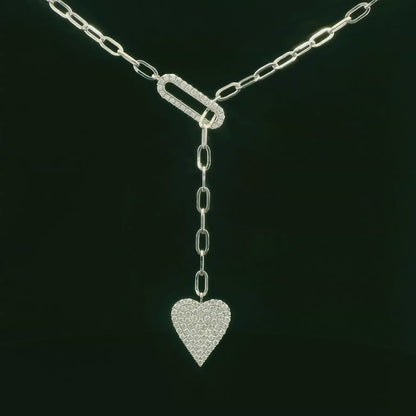 0.82CTW Elegant Heart Pendant Diamond Necklace