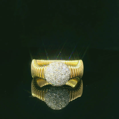 0.72CTW Elegant Round Pave Gold Diamond Ring