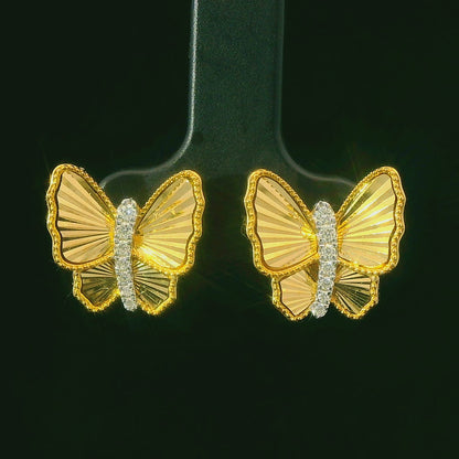 0.13CTW Elegant Diamond Butterfly Earrings