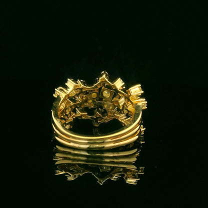 1.15CTW Elegant Gold Diamond Cluster Ring